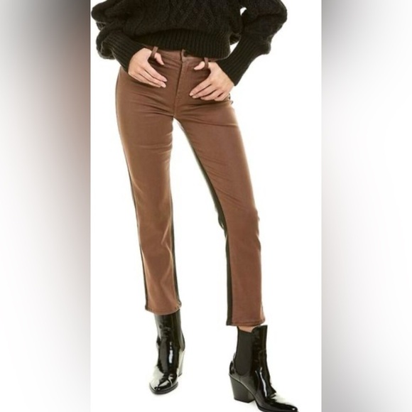 7 For All Mankind Denim - 7 For All Mankind HW Cropped Straight Jeans – Two-Tone Brown - Size 24 - NWT